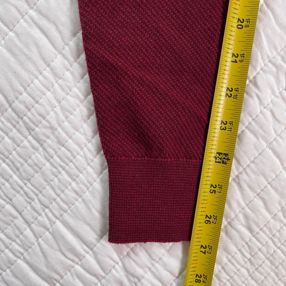 St Johns Bay Mens Quarter Zip Sweater Biking Red Small Super Soft Textured Knit